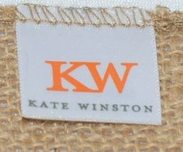 Kate Winston Brand Brown Burlap Monogram Black White H Garden Flag image 4