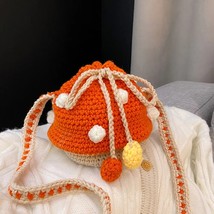 Women Fashion Knit Mushroom Hit Color  Bag Crossbody Bags Female Casual Elegant  - £122.71 GBP