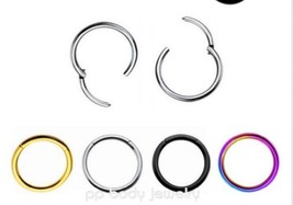 50pcs/lot 316 Surgical Steel Nose Ear Seamless Hinged Segment Ring Clicker Carti - £82.06 GBP