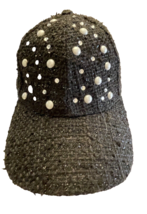 Cap Womans Black Indigo Soul Baseball Hat One Size Sparkly Pearls - $20.43