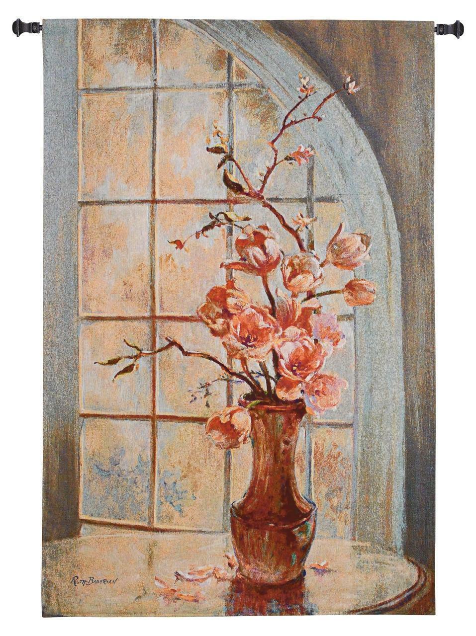 53x34 MAGNOLIA ARCH II Floral Vase Tapestry Wall Hanging - £126.65 GBP