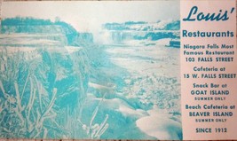 Vintage Louis’Restaurant Niagara Falls Canada Business Card 1950s - £2.39 GBP