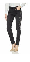 Seven7 Women&#39;s Skinny Jeans Black Floral Embroidered MY1258  Stretch Size 8 - £29.50 GBP