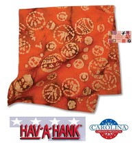 Hav-A-Hank Batik Orange Tie Dye Bandana Head Neck Wrap Face Mask Scarf Scarves - £5.52 GBP