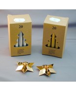Pair Georg Jensen Gold Plated Classic Star Candle Holders Never Used + C... - $1,140.22 MXN