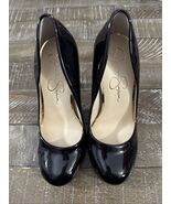 Jessica Simpson Black Shiny Pump Heels Size 5M/35 - $901.29 MXN