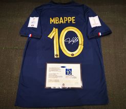 France World Cup Mbappe 10 2022 SIGNED Shirt/Jersey (Kylian Mbappe) + COA - £95.88 GBP+