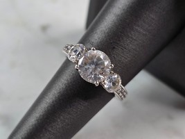 Womens Vintage Estate Sterling Silver Modernist CZ Ring 3.8g E6862 - $650.41 MXN