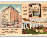 Hotel Sutter Multiview San Francisco California CA UNP Linen Postcard H23 - $3.91