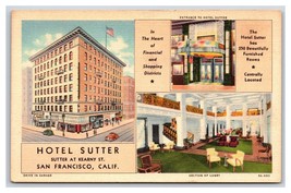 Hotel Sutter Multiview San Francisco California CA UNP Linen Postcard H23 - £3.07 GBP