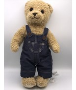 IKEA BRUMMA Bear Jointed Teddy Bear Cuddle Plush in Blue Denim Overalls 16&quot; - £9.58 GBP