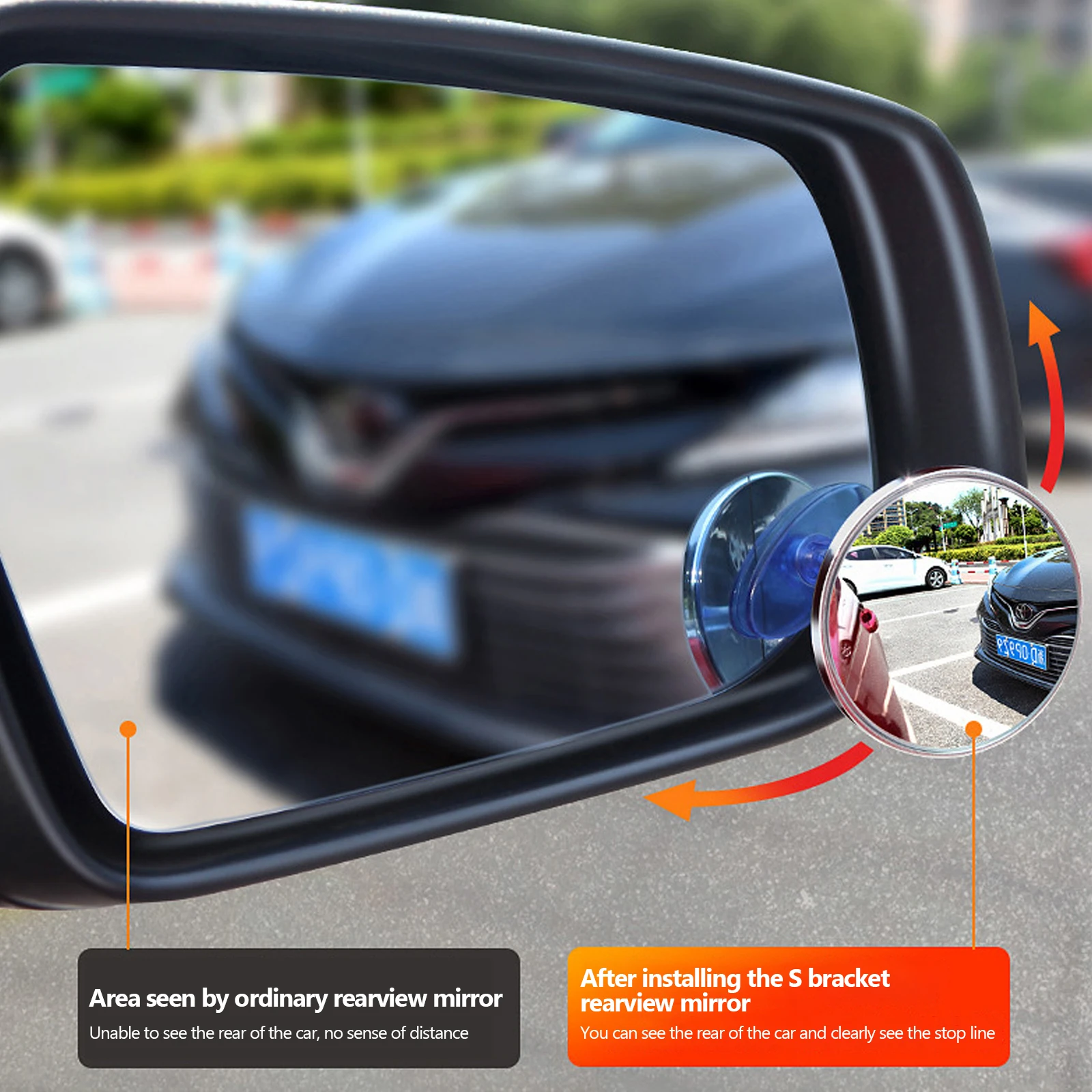 2 Pcs Car Blind Spot Mirrors - Anti-fog, Waterproof, 360 Degree Adjustable, Wi - £11.21 GBP