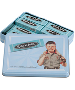 Black Jack (Blackjack) Gum Vintage Collectors Tin with 10 Packs of Black... - $315.33 MXN