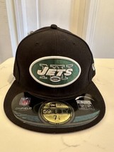 New Era 59Fifty Men&#39;s Cap NFL New York Jets On Field Sideline Black Fitted 71/8 - £23.35 GBP