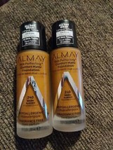 2 New Almay All Day Wear Skin Perfecting Matte Foundation 240 Warm Almon... - $21.11
