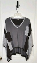 Size Medium Pol Charcoal Mixed Fabric Textured Oversized Top NWOT - $49.00