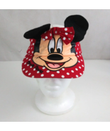 Vintage Walt Disney Figural Minnie Mouse Women&#39;s Polka Dot Adjustable Visor - $16.82