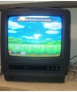Retro Gaming 13&quot; CRN135AT01 Magnavox TV VCR Combo NO REMOTE  VCR NOT WOR... - £58.40 GBP