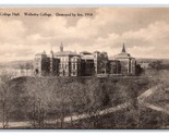 Wellesley College Hall Distrutto By Fire Ma Unp Fototipia Cartolina V17 - £8.14 GBP