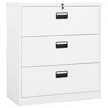 Filing Cabinet White 90x46x103 cm Steel - £207.01 GBP