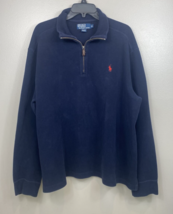Men&#39;s Polo Ralph Lauren Pull Over Estate Rib Knit Collared 1/4 Zip Sweater XL - £26.24 GBP