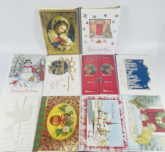 54 Christmas Holiday Cards Lot with Envelopes Mixed Theme Santa Religious Birds - £21.10 GBP