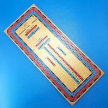 1974 Reiss 235 Cribbage Board Wood Continuous Track 2 Lanes Pegs - $13.85