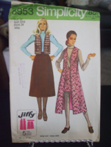 Simplicity 8953 Jiffy Vest &amp; Skirt in 2 Lengths Pattern - Size 10 Bust 32 1/2 - £9.45 GBP