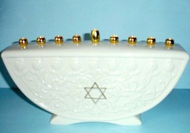 Lenox Judaic Blessings Menorah Hanukkah Porcelain Embossed Candle Holder New - £69.45 GBP