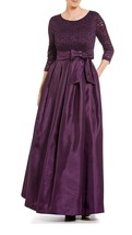 New Jessica Howard Women&#39;s Floral Lace Bodies Taffeta Ball Gown Eggplant... - $118.79