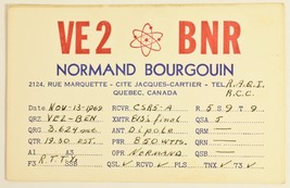 Postcard QSL Card Amateur Radio 1969 Quebec Canada Vintage - $57.18 MXN