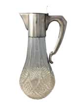 Antique Austro-Hungarian .800 Silver Claret Jug Pitcher Cut Glass Signed... - $544.45