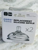 Como tomo Silicone Replacement Nipple 2 Pack 2 holes Medium Med Flow 3+ ... - £10.00 GBP