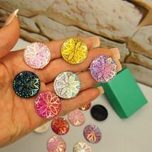 Blingy BUTTONS 25mm round cabochons 4 Pcs AB rhinestone wheels for DIY j... - £7.18 GBP
