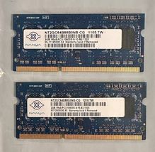 Lot of 2 Nanya NT2GC64B88G0NS-CG 2GB PC3-10600S-9-10-B2.1333 DDR3 Laptop... - $9.07