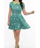 Unique Vintage 1950&#39;s Style Vert Gnome Femmes Petit 4 Fit &amp; Flare Robe Z... - €47,26 EUR