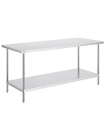 VEVOR Stainless Steel Prep Table, 30 x 72 x 34 Inch, Heavy Duty Metal Wo... - €524,87 EUR