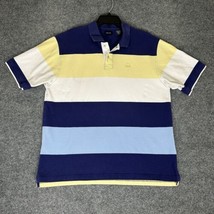 Izod Polo Shirt Mens XL Blue Yellow Colorblock Short Sleeve Golf Casual ... - £12.91 GBP