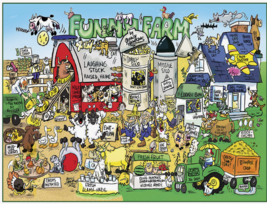 FUNNY FARM by Jimmy Hawkins Good Way Puzzles 1000 Pieces - £11.17 GBP