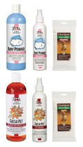 Dog Grooming Shampoo Spray &amp; Wipes Kit Choose Fresh Pet or Baby Powder Scent 3pc - £29.02 GBP