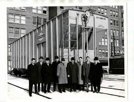 New York Central System Photo 1965 Group of Men by Hopper Car - $17.82