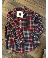 NWT Janie &amp; Jack Button Up Long Sleeve Holiday Dress Shirt Boys 18-24 Mo... - €11,64 EUR