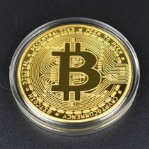 50Pcs Gold Plated Collectible Art Physical Commemorative Bitcoin Coin Wi... - £57.88 GBP