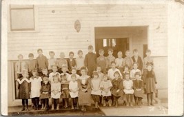 RPPC Early School Children Class Photo with Teacher c1920 Postcard U14 - £12.61 GBP