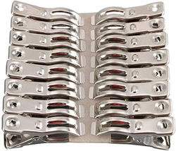 FOMMEN Clothes Pins 32 Pcs Metal Beach Chair Towel Clips,Heavy Duty Stainless St - £11.97 GBP