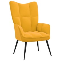  Relaxing Chair Mustard Yellow Velvet (100% polyester), Steel - $3,397.06 MXN