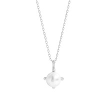 Fine jewelry 925 sterling silver gold vermeil classic shell pearl white minimali - £24.35 GBP
