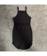 Bozzolo Ribbed Bodycon Tank Top Sheer Midriff Black Dress (S) Small Women - $218.29 MXN
