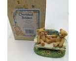 1996 Cherished Teddies &quot;Two Bears on Bench&quot; Figurine - CRT240 Event Figure  - $9.89