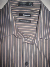 CLAIBORNE MENS WRINKLE FREE 100% COTTON LS DRESS SHIRT-17-34/35-BARELY W... - $7.69